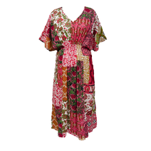 Load image into Gallery viewer, Hibiscus Patchwork Print Cotton Smocked Maxi Dress Size 16-32 P 205