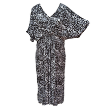 Load image into Gallery viewer, N Black Batik Floral Smocked Maxi Dress Size 16-32 PL21