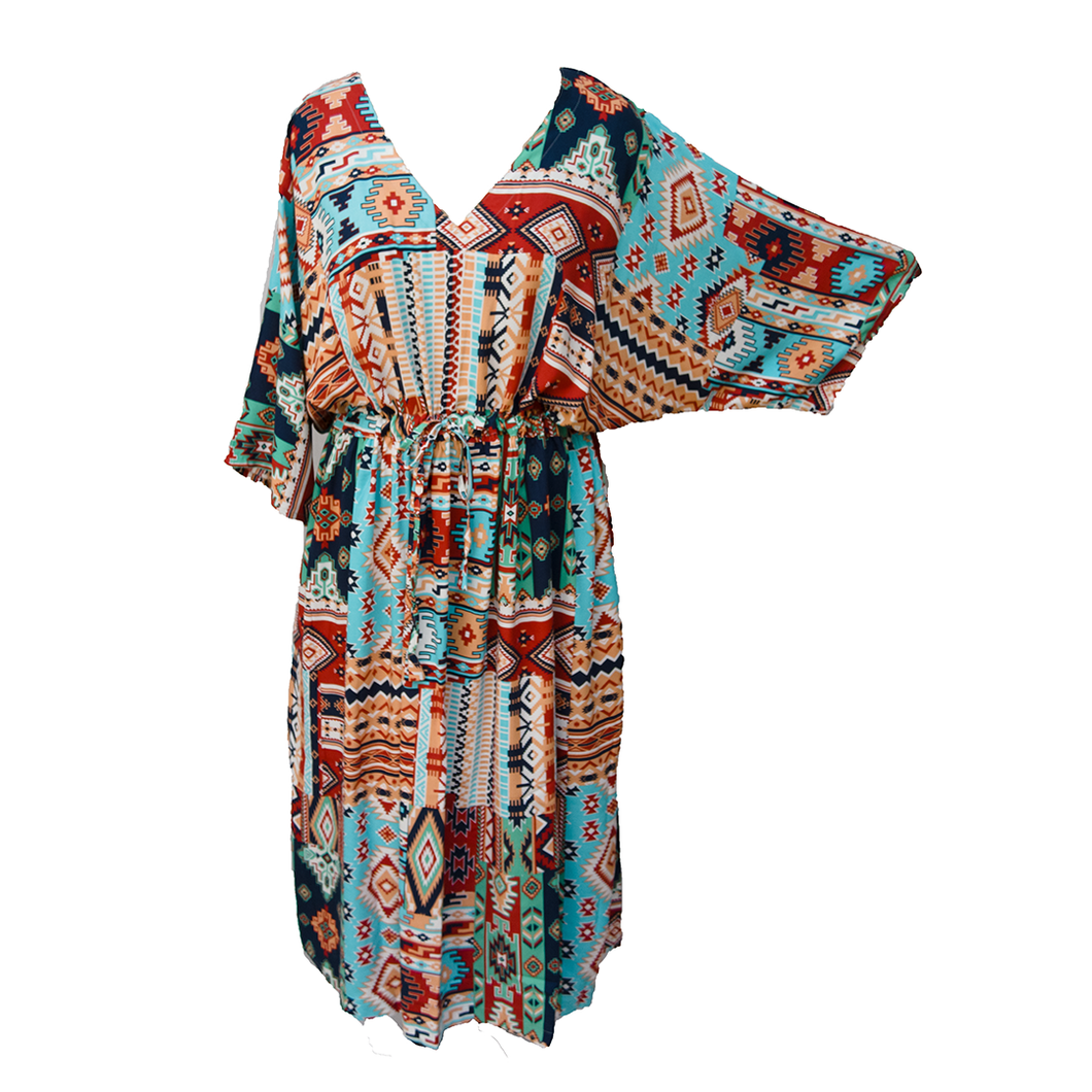 Abstract Viscose Maxi Dress UK Size 18-32 M135