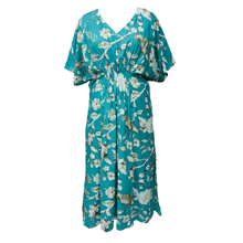 Load image into Gallery viewer, Teal Birds Cotton Smocked Maxi Dress Size 16-32 P210