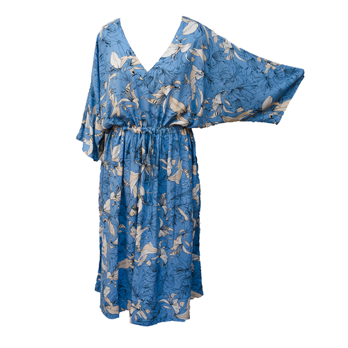 Steel Blue lilys  Viscose Maxi Dress UK Size 18-32 M136