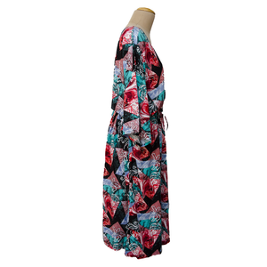 Abstract Dark Viscose Maxi Dress UK Size 18-32 M137