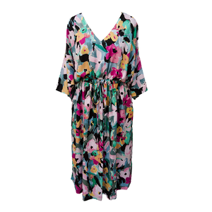 Pastels Floral Viscose Maxi Dress UK Size 18-32 M138