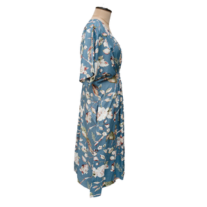 Ocean Birds Cotton Smocked Maxi Dress Size 16-32 P212