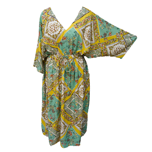 Multicolored Viscose Maxi Dress UK Size 18-32 M139