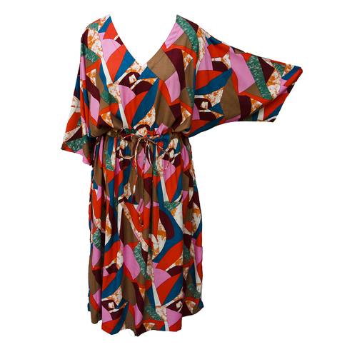 Abstract Viscose Maxi Dress UK Size 18-32 M140
