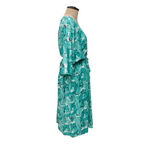 Turquoise Feathers Cotton Maxi Dress UK Size 18-32 M170