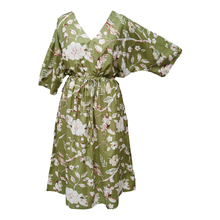 Load image into Gallery viewer, Olive Birds Cotton Maxi Dress UK Size 18-32 M149