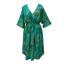 Load image into Gallery viewer, Green Teardrops Cotton Maxi Dress UK Size 18-32 M142