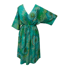 Load image into Gallery viewer, Green Teardrops Cotton Maxi Dress UK Size 18-32 M142