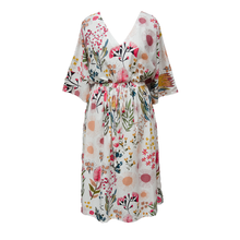 Load image into Gallery viewer, White Summer Flowers Cotton Maxi Dress UK Size 18-32 M151