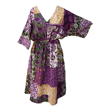 Load image into Gallery viewer, Purple Patchwork Cotton Maxi Dress UK Size 18-32 M144