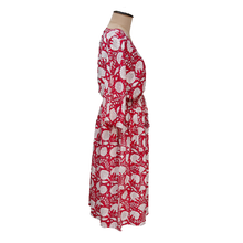 Load image into Gallery viewer, Red Marigolds Cotton Maxi Dress UK Size 18-32 M153