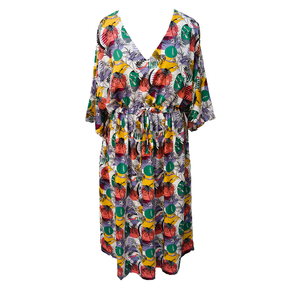 Multicolored Viscose Maxi Dress UK Size 18-32 M146