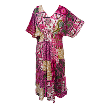 Load image into Gallery viewer, Pink Patchwork Print Cotton Smocked Maxi Dress Size 16-32 P242