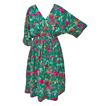 Load image into Gallery viewer, Jade Green Birdies Cotton Maxi Dress UK Size 18-32 M160