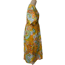 Load image into Gallery viewer, Mustard Paisley Cotton Smocked Maxi Dress Size 16-32 P204