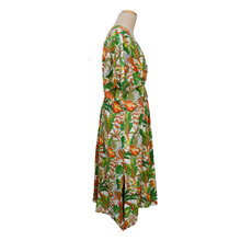 Load image into Gallery viewer, Tropical Orange Cotton Smocked Maxi Dress Size 16-32 P244