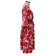 Load image into Gallery viewer, Red Egyptian Cats Cotton Maxi Dress UK Size 18-32 M163