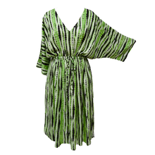 Load image into Gallery viewer, Tie Dye Neon Green Viscose Maxi Dress UK Size 18-32 M65