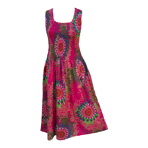 Pink Teardrop Cotton Maxi Dress UK One Size 14-24 E104
