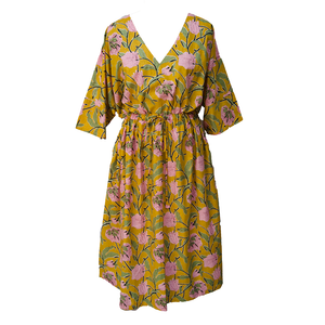 Mustard Vines Cotton Maxi Dress UK Size 18-32 M127