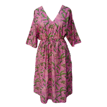 Load image into Gallery viewer, Pink Vines Cotton Maxi Dress UK Size 18-32 M128