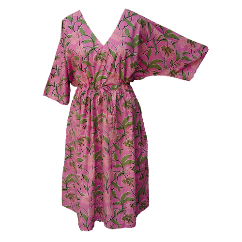 Pink Vines Cotton Maxi Dress UK Size 18-32 M128