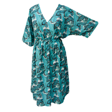 Load image into Gallery viewer, Blue Feathers Cotton Maxi Dress UK Size 18-32 M129