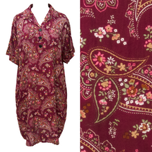 Load image into Gallery viewer, Burgundy Viscose Shirt Dress Size 12-30 SJ5
