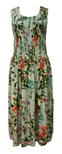 Load image into Gallery viewer, Pastel Green Vines Viscose Maxi Dress UK One Size 16-24 ER11