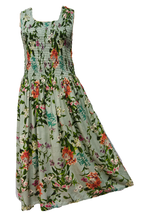 Load image into Gallery viewer, Pastel Green Vines Viscose Maxi Dress UK One Size 16-24 ER11