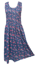 Load image into Gallery viewer, Navy Vines Viscose Maxi Dress UK One Size 14-24 EM3