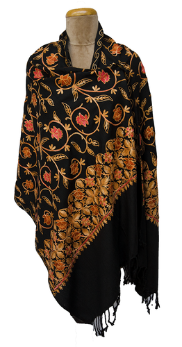 Black Embroidered Shawl S62